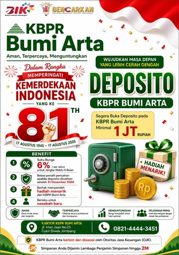 Promo Deposito Kemerdekaan: Raih Bunga 6% per Tahun Mulai Rp1 Juta